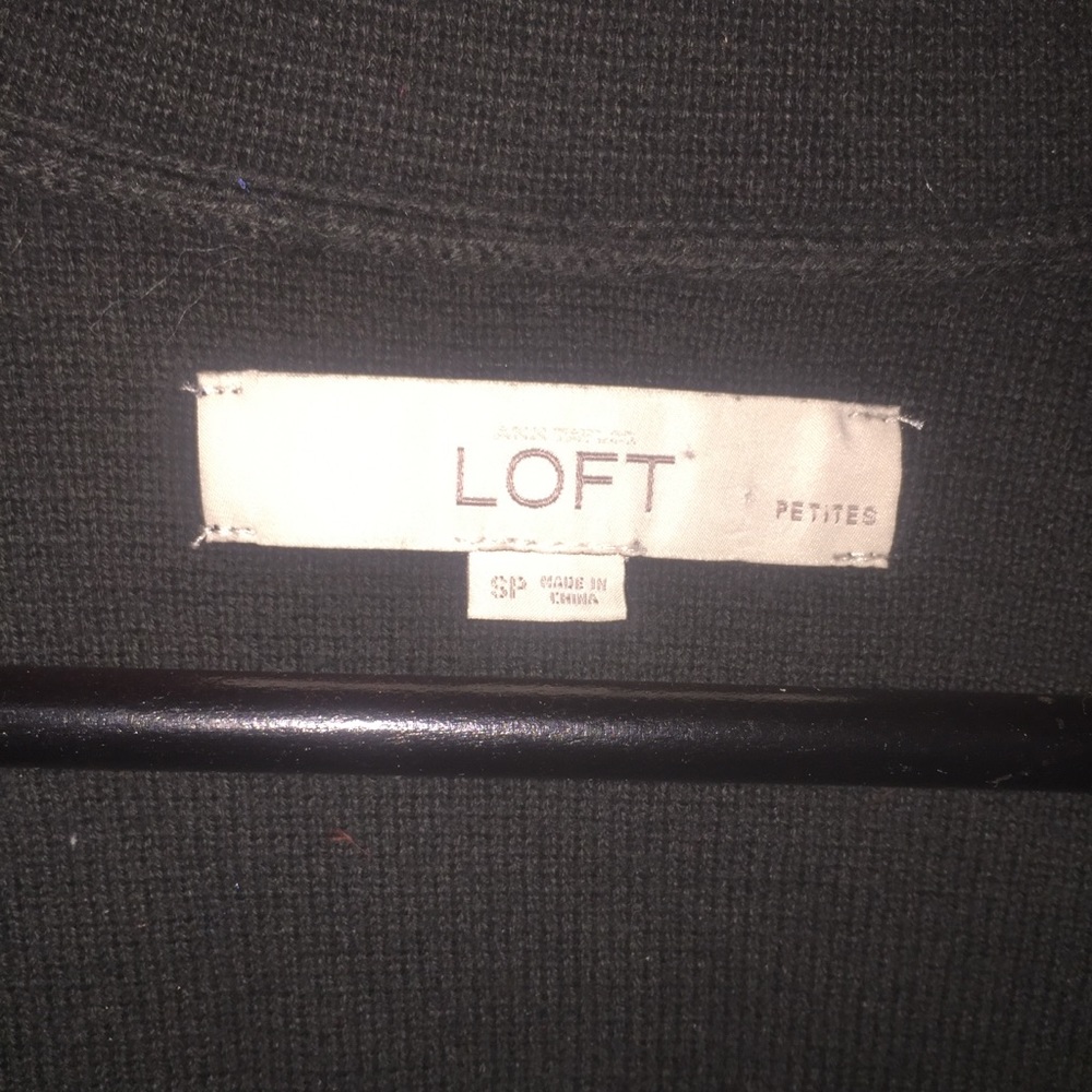 Loft Petites Sweater Knit Black White Tuxedo Blazer, SP - Picture 6 of 6